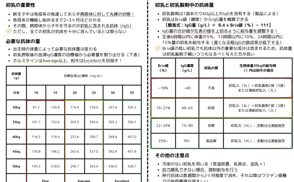 適切な初乳管理とは